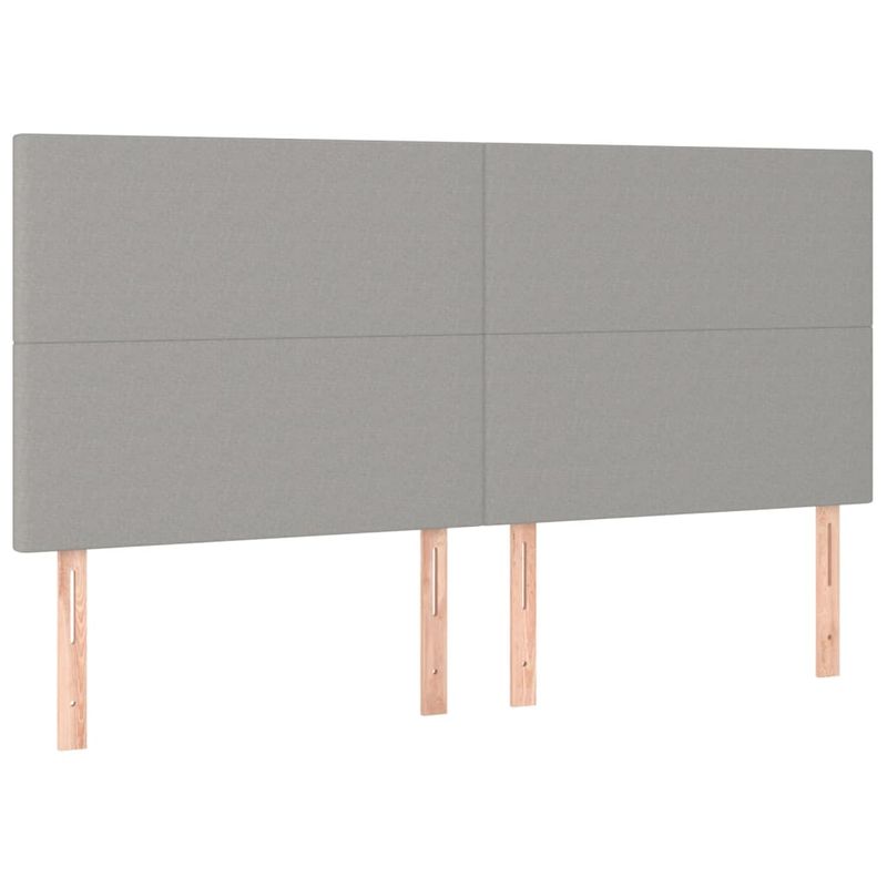 Casa si Gradina - Mobilier - Paturi si accesorii - Paturi - Pat cu arcuri, saltea si LED, gri deschis, 160x200 cm, textil - Infinity.ro