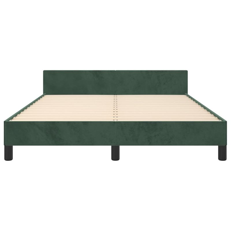 Casa si Gradina - Mobilier - Paturi si accesorii - Paturi - Cadru de pat cu tablie, verde inchis, 140x200 cm, catifea - Infinity.ro