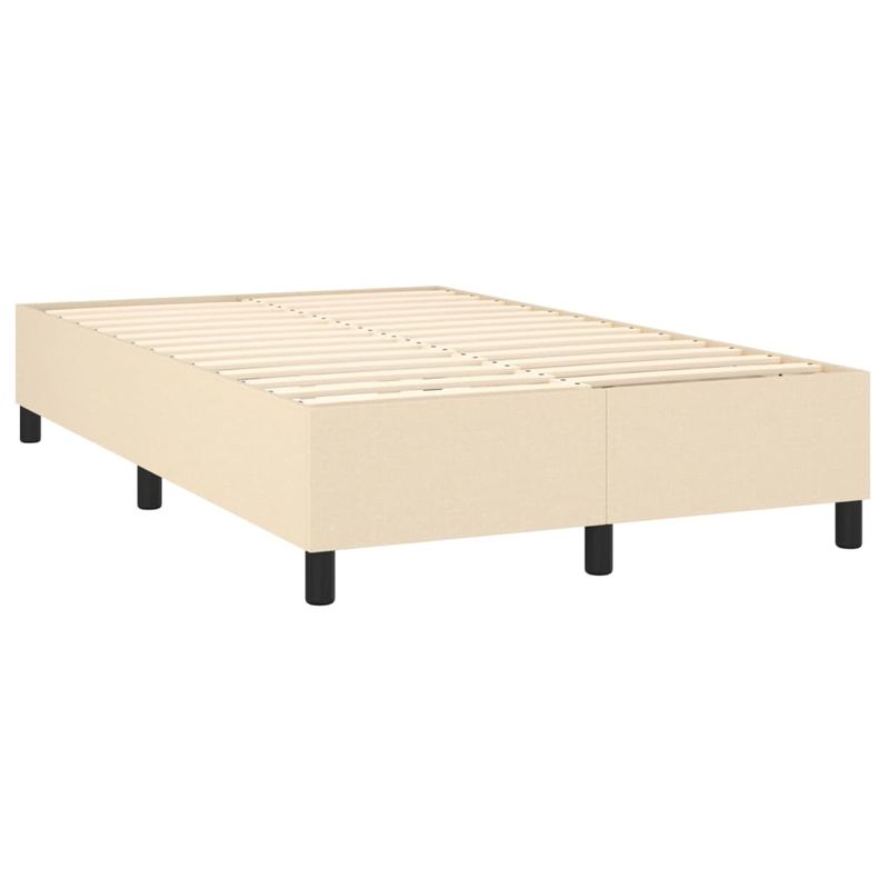 Casa si Gradina - Mobilier - Paturi si accesorii - Paturi - Pat box spring cu saltea, crem, 120x200 cm, textil - Infinity.ro