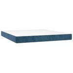 Casa si Gradina - Mobilier - Paturi si accesorii - Paturi - Pat cu arcuri, saltea si LED, bleumarin, 160x200 cm, catifea - Infinity.ro