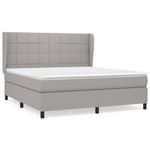 Casa si Gradina - Mobilier - Paturi si accesorii - Paturi - Pat continental cu saltea, gri deschis, 160x200 cm, textil - Infinity.ro