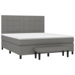 Casa si Gradina - Mobilier - Paturi si accesorii - Paturi - Pat continental cu saltea, gri inchis, 160x200 cm, tesatura - Infinity.ro