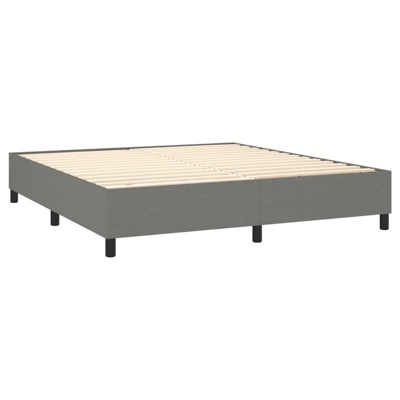 Casa si Gradina - Mobilier - Paturi si accesorii - Paturi - Pat continental cu saltea, gri inchis, 160x200 cm, tesatura - Infinity.ro