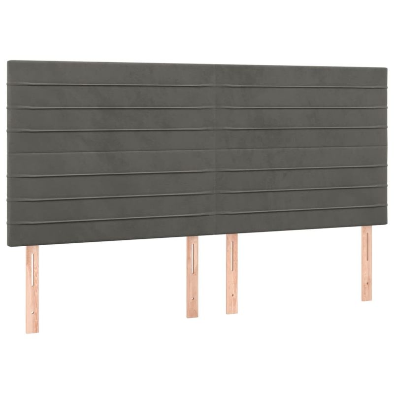 Casa si Gradina - Mobilier - Paturi si accesorii - Paturi - Pat box spring cu saltea, gri inchis, 160x200 cm, catifea - Infinity.ro
