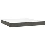 Casa si Gradina - Mobilier - Paturi si accesorii - Paturi - Pat box spring cu saltea, gri inchis, 160x200 cm, catifea - Infinity.ro