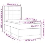 Casa si Gradina - Mobilier - Paturi si accesorii - Paturi - Pat box spring cu saltea, gri deschis, 90x190 cm, textil - Infinity.ro