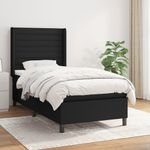 Casa si Gradina - Mobilier - Paturi si accesorii - Paturi - Pat box spring cu saltea, negru, 90x200 cm, textil - Infinity.ro