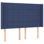 Casa si Gradina - Mobilier - Paturi si accesorii - Paturi - Pat cu arcuri, saltea si LED, albastru, 140x190 cm, textil - Infinity.ro
