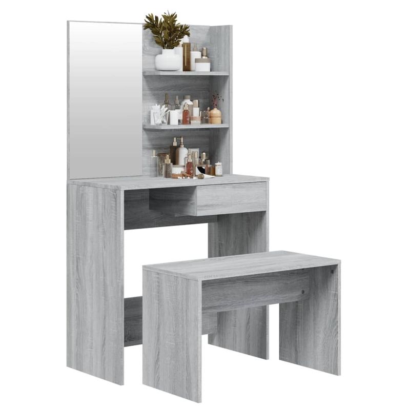 Casa si Gradina - Mobilier - Comode si corpuri - Masute de toaleta - Set masuta de toaleta, gri sonoma, 74,5x40x141 cm - Infinity.ro