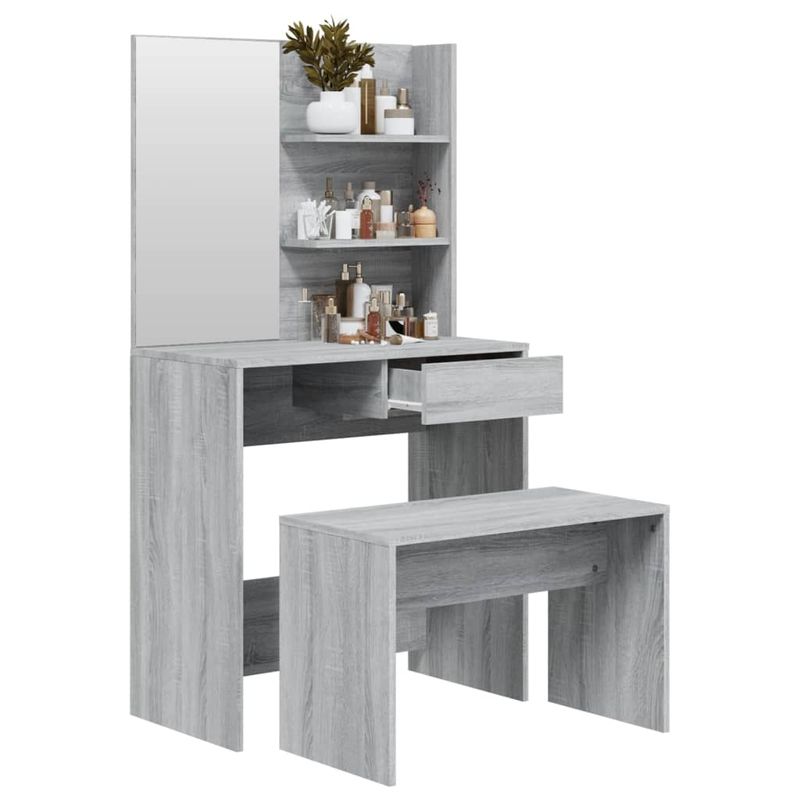 Casa si Gradina - Mobilier - Comode si corpuri - Masute de toaleta - Set masuta de toaleta, gri sonoma, 74,5x40x141 cm - Infinity.ro