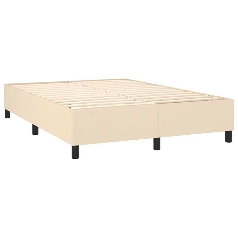 Casa si Gradina - Mobilier - Paturi si accesorii - Paturi - Pat box spring cu saltea, crem, 140x200 cm, textil - Infinity.ro