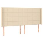 Casa si Gradina - Mobilier - Paturi si accesorii - Paturi - Pat cu arcuri, saltea si LED, crem, 200x200 cm, textil - Infinity.ro