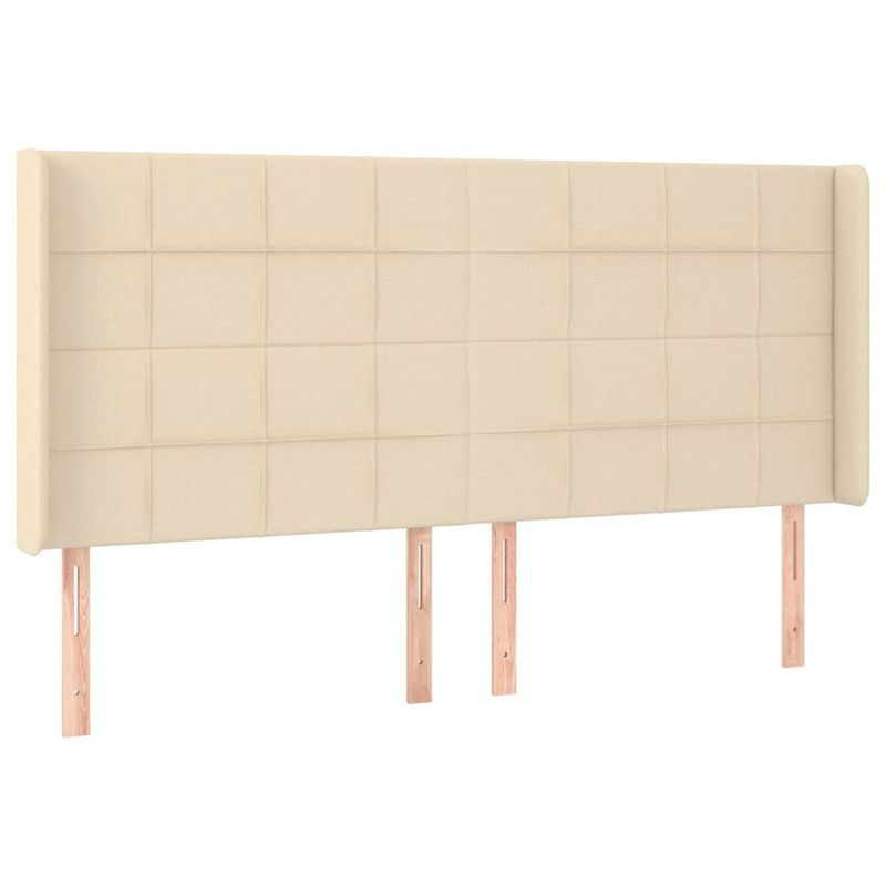 Casa si Gradina - Mobilier - Paturi si accesorii - Paturi - Pat cu arcuri, saltea si LED, crem, 200x200 cm, textil - Infinity.ro