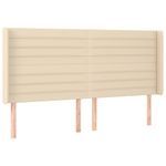 Casa si Gradina - Mobilier - Paturi si accesorii - Paturi - Pat cu arcuri, saltea si LED, crem, 160x200 cm, textil - Infinity.ro