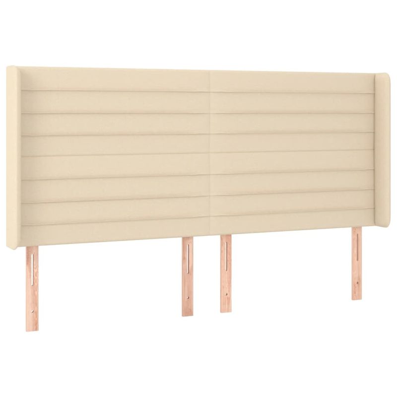 Casa si Gradina - Mobilier - Paturi si accesorii - Paturi - Pat cu arcuri, saltea si LED, crem, 160x200 cm, textil - Infinity.ro