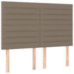 Casa si Gradina - Mobilier - Paturi si accesorii - Paturi - Pat cu arcuri, saltea si LED, gri taupe, 140x190 cm, textil - Infinity.ro
