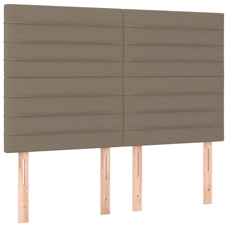 Casa si Gradina - Mobilier - Paturi si accesorii - Paturi - Pat cu arcuri, saltea si LED, gri taupe, 140x190 cm, textil - Infinity.ro