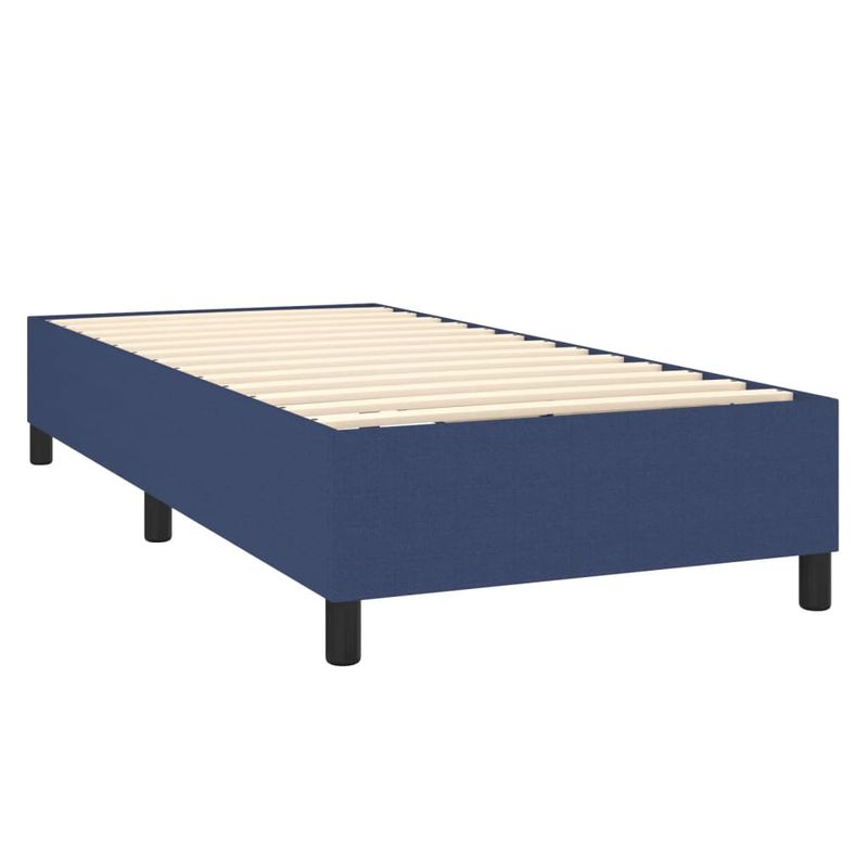 Casa si Gradina - Mobilier - Paturi si accesorii - Paturi - Pat cu arcuri, saltea si LED, albastru, 90x190 cm, textil - Infinity.ro