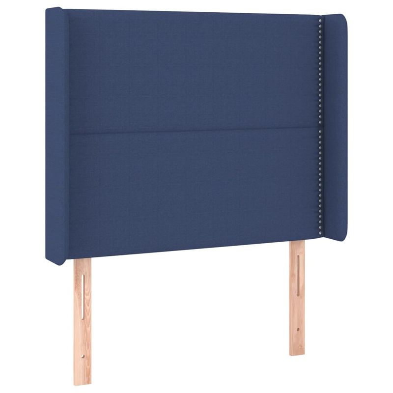 Casa si Gradina - Mobilier - Paturi si accesorii - Paturi - Pat cu arcuri, saltea si LED, albastru, 90x190 cm, textil - Infinity.ro