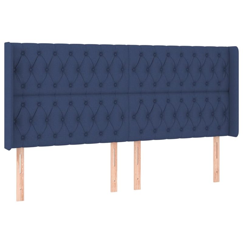Casa si Gradina - Mobilier - Paturi si accesorii - Paturi - Pat cu arcuri, saltea si LED, albastru, 180x200 cm, textil - Infinity.ro