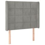 Casa si Gradina - Mobilier - Paturi si accesorii - Paturi - Pat cu arcuri, saltea si LED, gri deschis, 90x200 cm, catifea - Infinity.ro