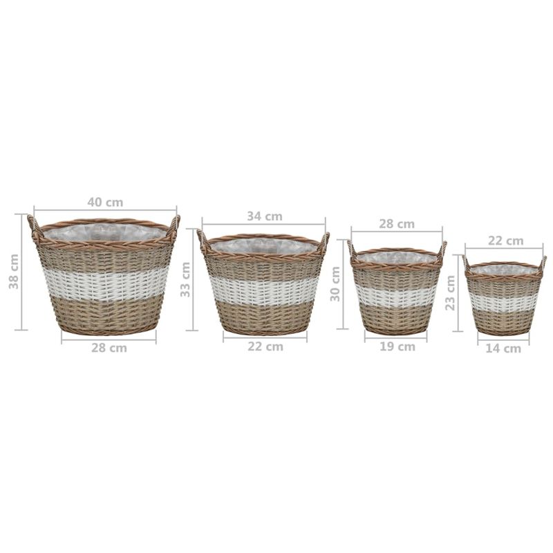 Casa si Gradina - Gradinarit si plante - Plante si ghivece - Ghivece si suporturi - Strat inaltat, 4 buc., rachita cu captuseala PE - Infinity.ro