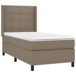 Casa si Gradina - Mobilier - Paturi si accesorii - Paturi - Pat cu arcuri, saltea si LED, gri taupe, 90x190 cm, textil - Infinity.ro