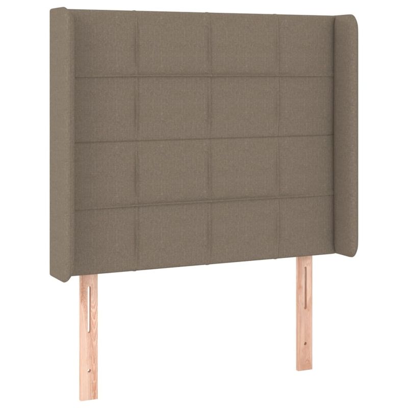Casa si Gradina - Mobilier - Paturi si accesorii - Paturi - Pat cu arcuri, saltea si LED, gri taupe, 90x190 cm, textil - Infinity.ro