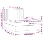 Casa si Gradina - Mobilier - Paturi si accesorii - Paturi - Pat cu arcuri, saltea si LED, albastru, 140x190 cm, textil - Infinity.ro