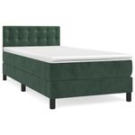 Casa si Gradina - Mobilier - Paturi si accesorii - Paturi - Pat box spring cu saltea, verde inchis, 80x200 cm, catifea - Infinity.ro