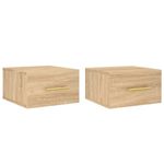 Casa si Gradina - Mobilier - Comode si corpuri - Noptiere - Noptiere de perete, 2 buc., stejar sonoma, 35x35x20 cm - Infinity.ro