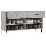 Casa si Gradina - Mobilier - Organizare si depozitare - Organizator incaltaminte - Banca de pantofi, gri sonoma, 102x35x55 cm, lemn prelucrat - Infinity.ro