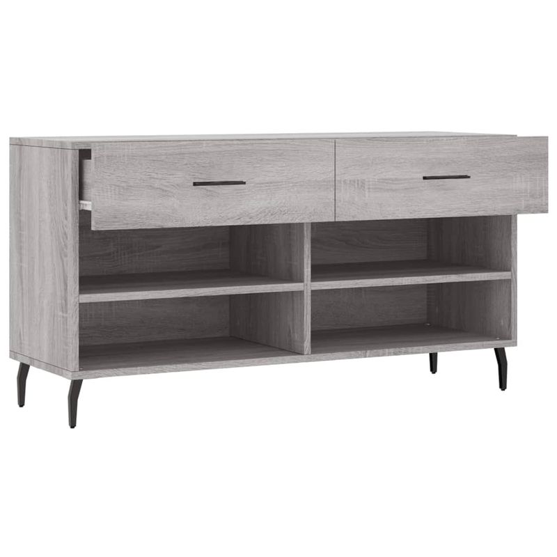 Casa si Gradina - Mobilier - Organizare si depozitare - Organizator incaltaminte - Banca de pantofi, gri sonoma, 102x35x55 cm, lemn prelucrat - Infinity.ro