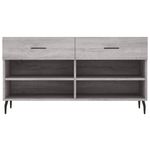 Casa si Gradina - Mobilier - Organizare si depozitare - Organizator incaltaminte - Banca de pantofi, gri sonoma, 102x35x55 cm, lemn prelucrat - Infinity.ro