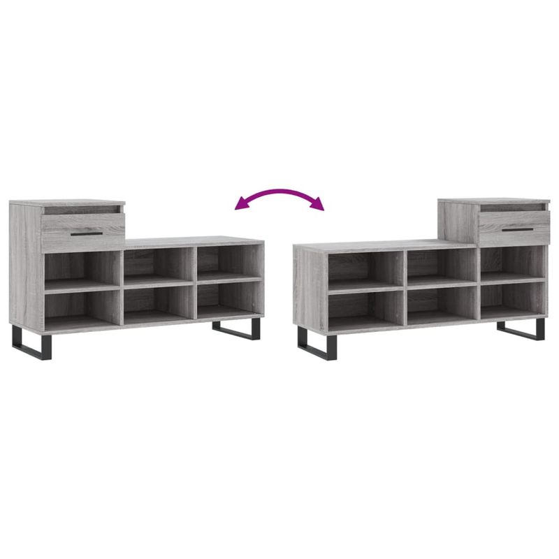 Casa si Gradina - Mobilier - Organizare si depozitare - Organizator incaltaminte - Pantofar, gri sonoma, 102x36x60 cm, lemn prelucrat - Infinity.ro