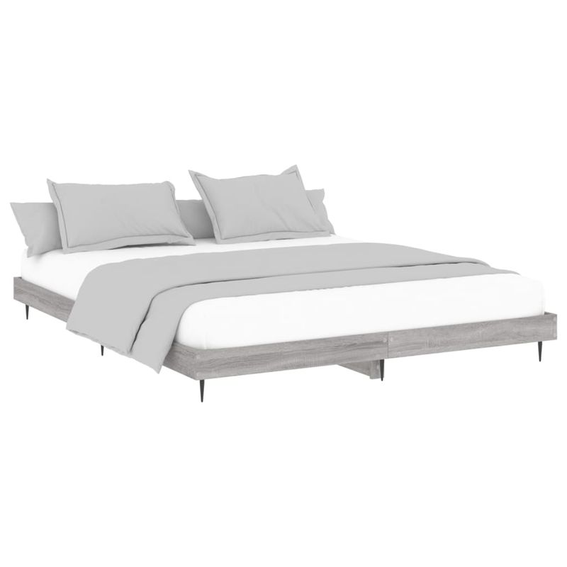 Casa si Gradina - Mobilier - Paturi si accesorii - Paturi - Cadru de pat, gri sonoma, 160x200 cm, lemn prelucrat - Infinity.ro