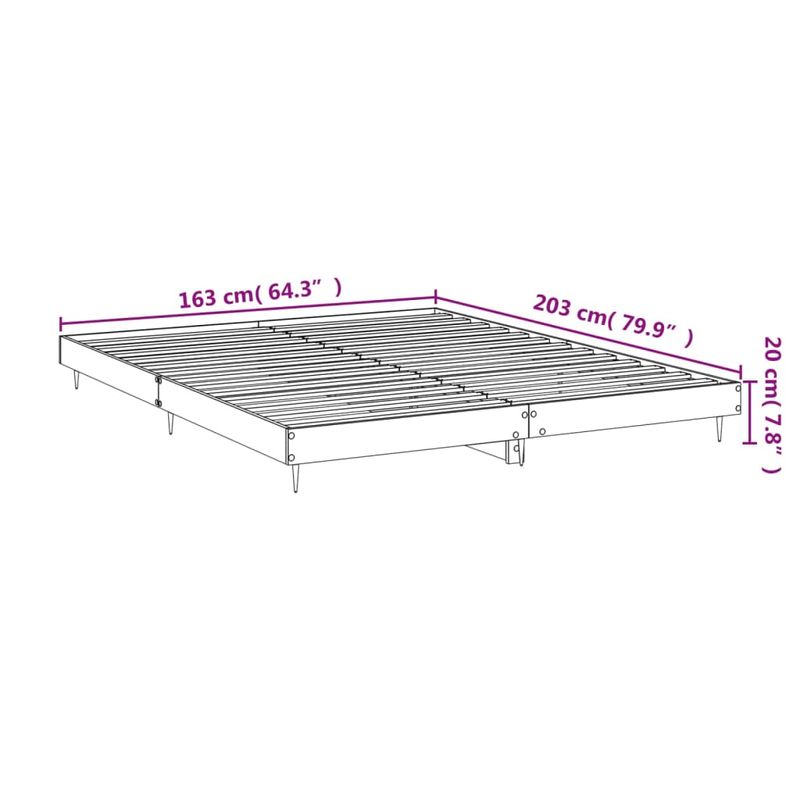 Casa si Gradina - Mobilier - Paturi si accesorii - Paturi - Cadru de pat, gri sonoma, 160x200 cm, lemn prelucrat - Infinity.ro