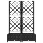 Casa si Gradina - Gradinarit si plante - Plante si ghivece - Ghivece si suporturi - Jardiniera de gradina cu spalier negru, 80x40x121,5 cm, PP - Infinity.ro