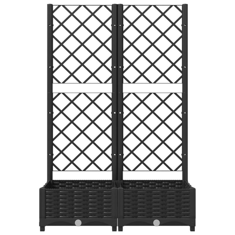 Casa si Gradina - Gradinarit si plante - Plante si ghivece - Ghivece si suporturi - Jardiniera de gradina cu spalier negru, 80x40x121,5 cm, PP - Infinity.ro