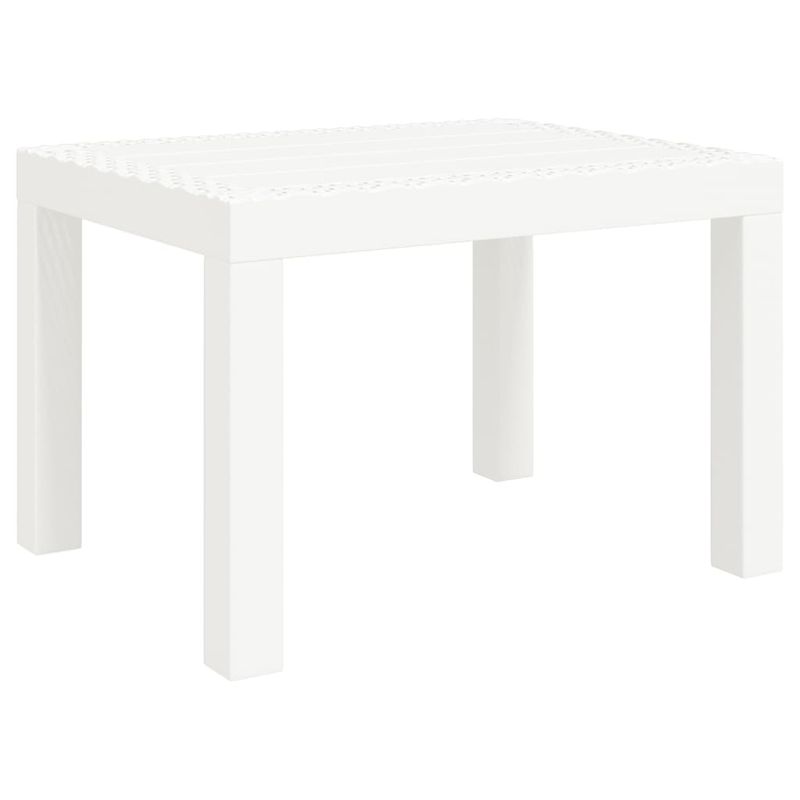 Casa si Gradina - Gradina si terasa - Mobilier exterior - Mese gradina - Masa de gradina, alb, 59x47x40 cm, PP - Infinity.ro