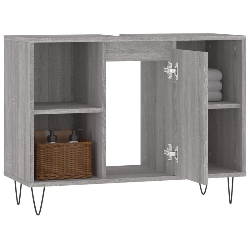 Casa si Gradina - Mobilier - Mobilier baie - Corpuri baie - Dulap pentru baie, gri sonoma, 80x33x60 cm, lemn compozit - Infinity.ro