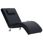 Casa si Gradina - Mobilier - Scaune si fotolii - Fotolii - Sezlong de masaj cu perna, negru, piele artificiala - Infinity.ro