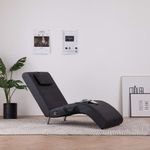 Casa si Gradina - Mobilier - Scaune si fotolii - Fotolii - Sezlong de masaj cu perna, negru, piele artificiala - Infinity.ro