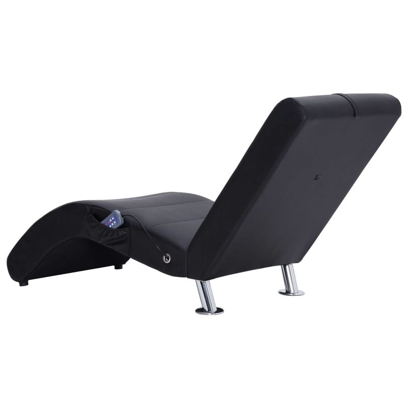Casa si Gradina - Mobilier - Scaune si fotolii - Fotolii - Sezlong de masaj cu perna, negru, piele artificiala - Infinity.ro