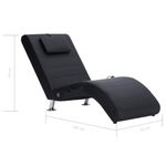 Casa si Gradina - Mobilier - Scaune si fotolii - Fotolii - Sezlong de masaj cu perna, negru, piele artificiala - Infinity.ro