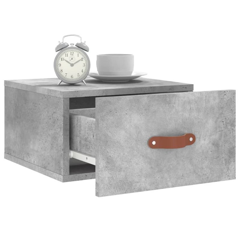 Casa si Gradina - Mobilier - Comode si corpuri - Noptiere - Noptiere montate pe perete 2 buc. gri beton 35x35x20 cm - Infinity.ro