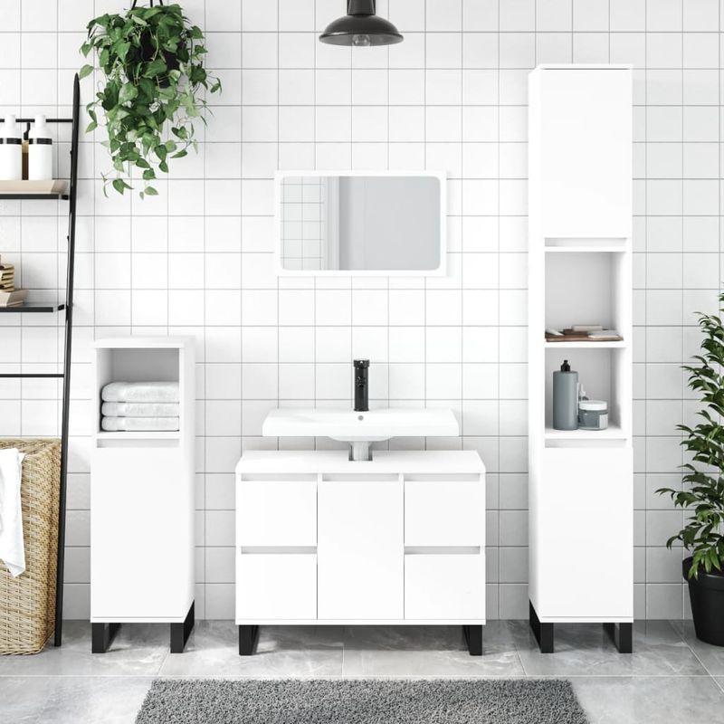 Casa si Gradina - Mobilier - Mobilier baie - Comode baie - Comoda pentru baie, alb, 80x33x60 cm, lemn compozit - Infinity.ro