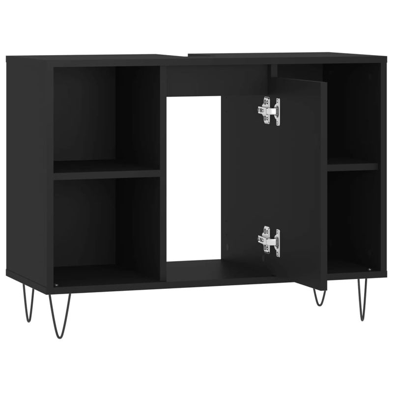 Casa si Gradina - Mobilier - Mobilier baie - Comode baie - Comoda pentru baie, negru, 80x33x60 cm, lemn compozit - Infinity.ro