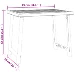 Casa si Gradina - Gradina si terasa - Mobilier exterior - Mese gradina - Masa pentru camping, alb, 79x56x64 cm, PP aspect lemn - Infinity.ro
