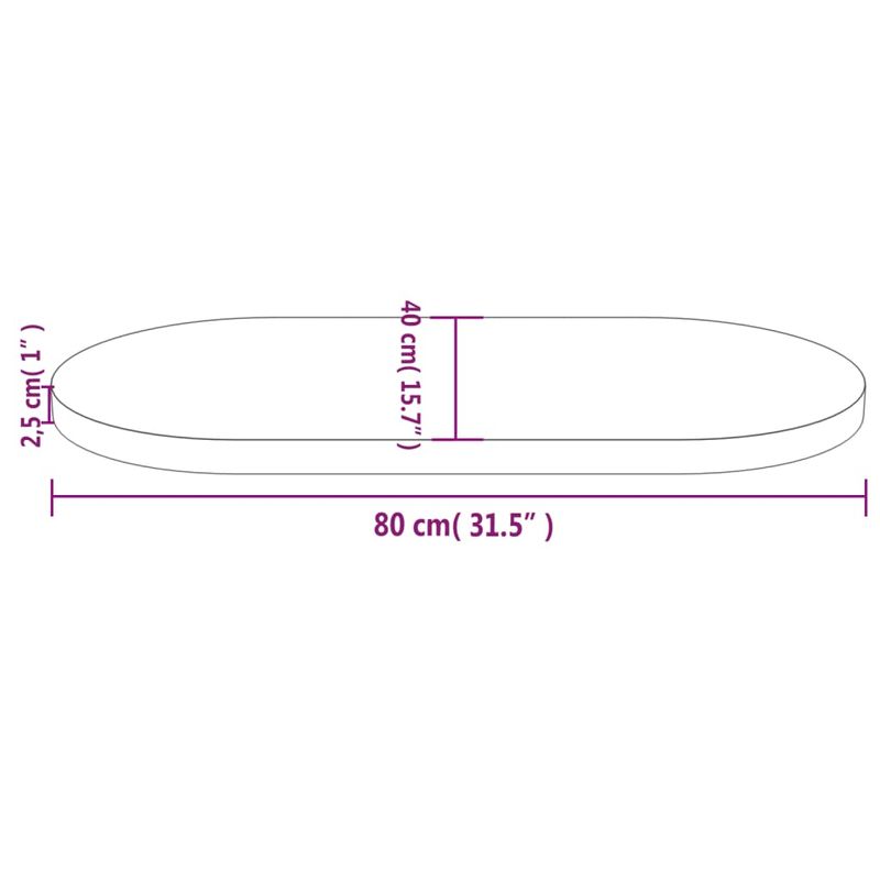 Casa si Gradina - Mobilier - Feronerie si accesorii mobila - Blat de masa, alb, 80x40x2,5 cm, lemn masiv de pin, oval - Infinity.ro